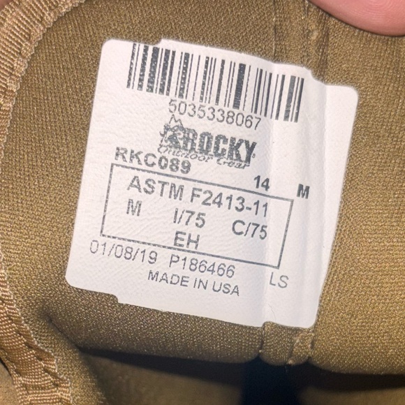 Rocky S2V Tactical Military Boots in Coyote Brown SZ 14 - Picture 8 of 10